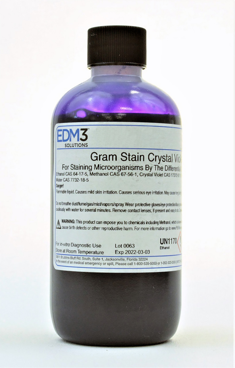 EDM3 STAINS AND REAGENTS Stain, Crystal Violet, 8 oz, Non-Reg (Item is Non-Returnable) (US Only)