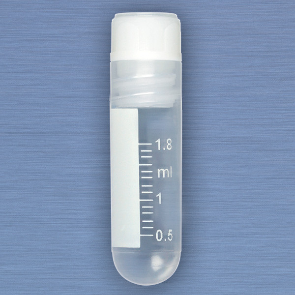 GLOBE SCIENTIFIC INTERNAL THREADED VIALS CryoCLEAR vials, 2.0mL, STERILE, Internal Threads, Attached Screwcap with Co-Molded Thermoplastic Elastomer (TPE) Sealing Layer, Round Bottom, Printed Graduations, Writing Space and Barcode, 50/bg, 10 ...