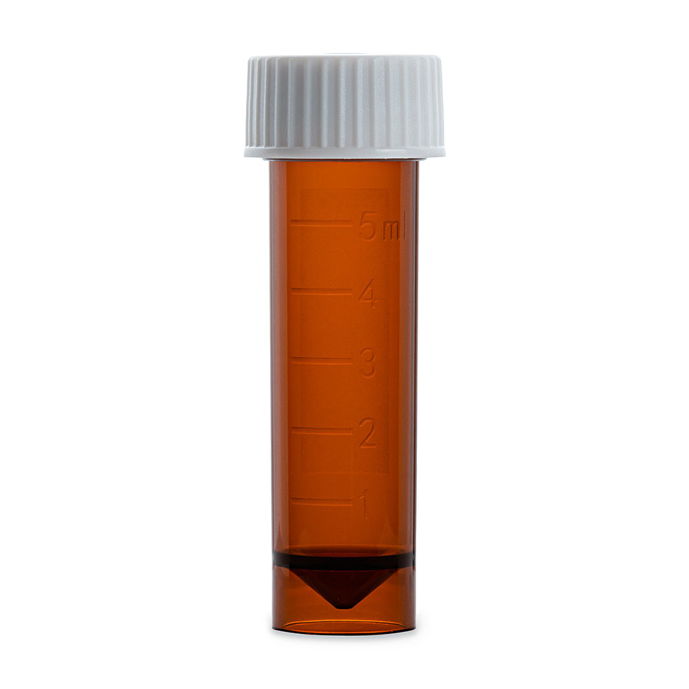 GLOBE SCIENTIFIC TRANSPORT TUBES Transport Tube, w/ White Screw Cap, PP, 5 mL, 16 x 56mm, 1000/cs