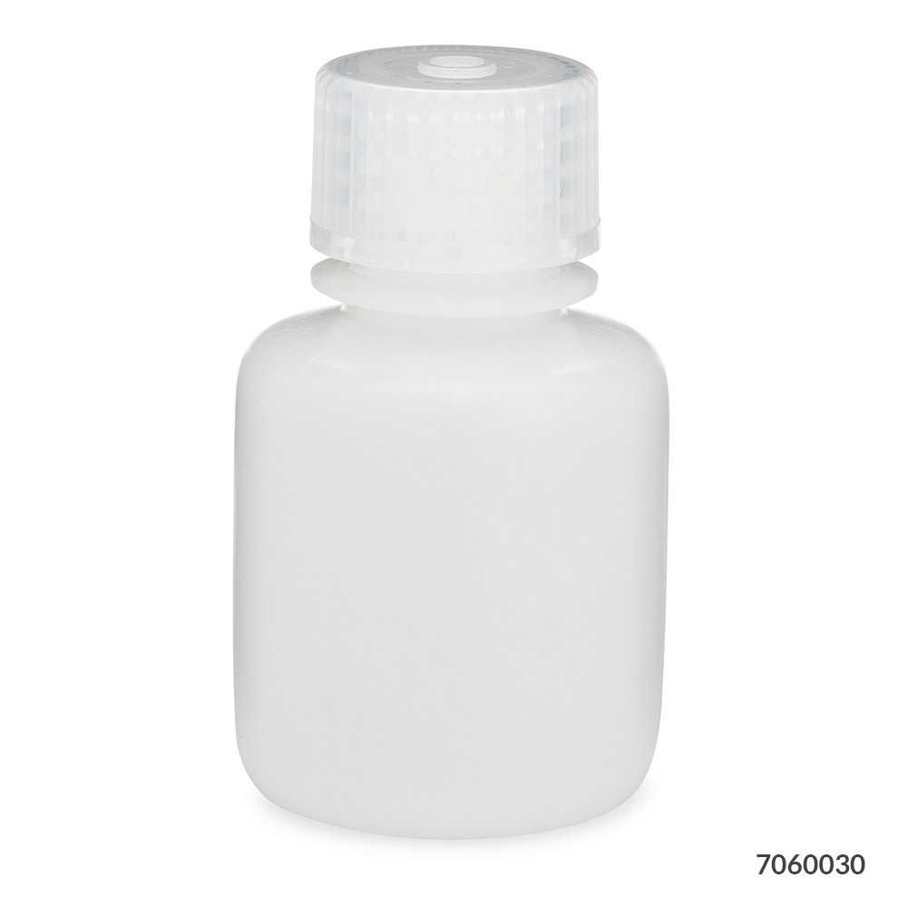 GLOBE SCIENTIFIC DIAMOND™ REALSEAL BOTTLES Diamond RealSeal™Bottle, Narrow Mouth Boston Round, HDPE with PP Closure, 30mL, 12/bg