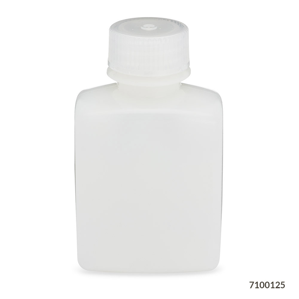 GLOBE SCIENTIFIC DIAMOND™ REALSEAL BOTTLES Diamond RealSeal™Bottle, Wide Mouth Rectangular, HDPE with PP Closure, 125mL, 12/bg
