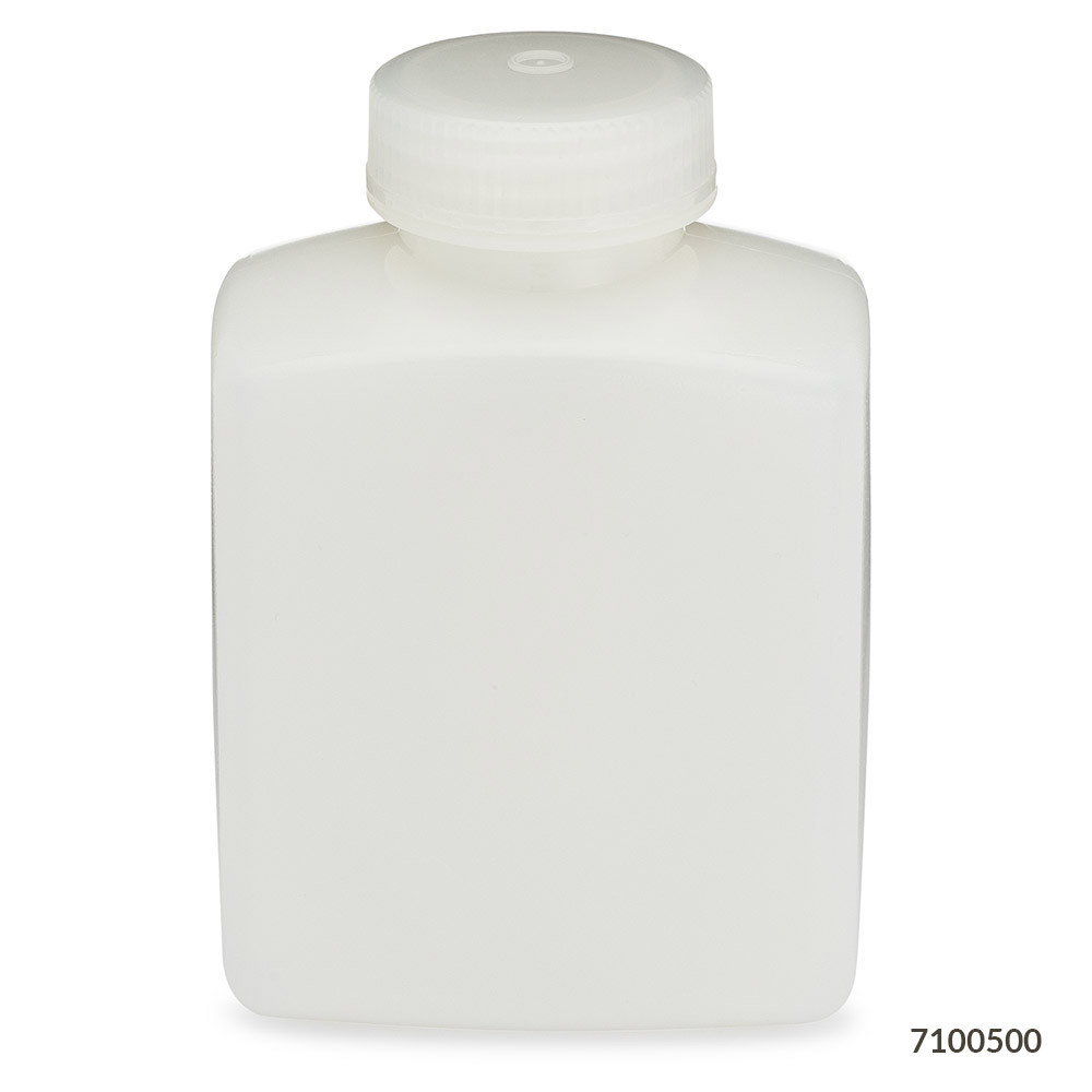 GLOBE SCIENTIFIC DIAMOND™ REALSEAL BOTTLES Diamond RealSeal™Bottle, Wide Mouth Rectangular, HDPE with PP Closure, 500mL, 12/bg