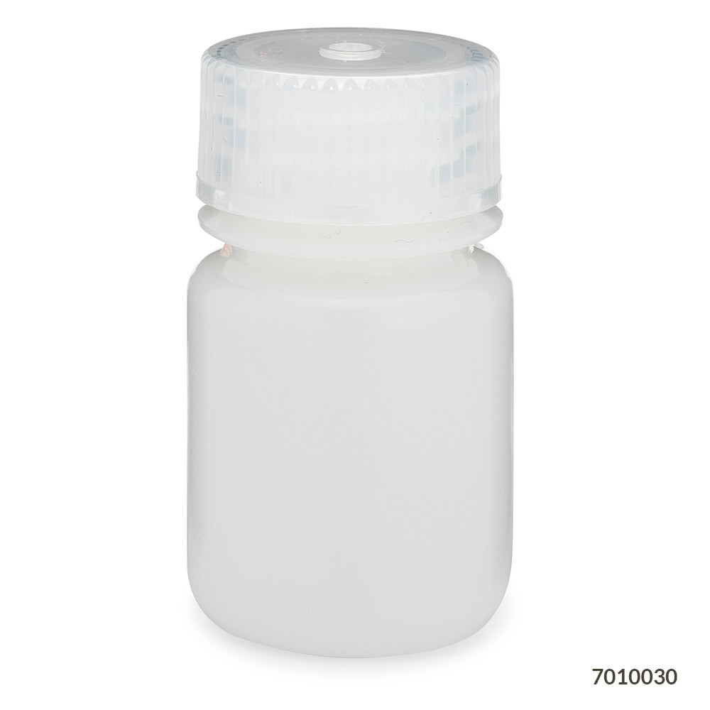 GLOBE SCIENTIFIC DIAMOND™ REALSEAL BOTTLES Diamond RealSeal™Bottle, Wide Mouth Round, HDPE with PP Closure, 30mL, 12/bg