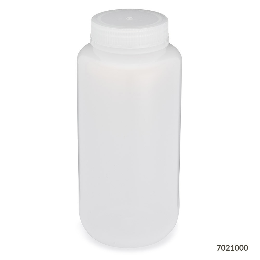 GLOBE SCIENTIFIC DIAMOND™ REALSEAL BOTTLES Diamond RealSeal™Bottle, Wide Mouth, Round, LDPE with PP Closure, 1000mL, 6/bg