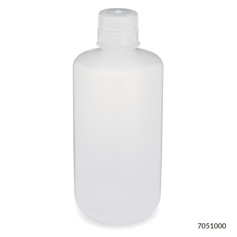 GLOBE SCIENTIFIC DIAMOND™ REALSEAL BOTTLES Diamond RealSeal™Bottle, Narrow Mouth Boston Round, PP with PP Closure, 1000mL, 6/bg