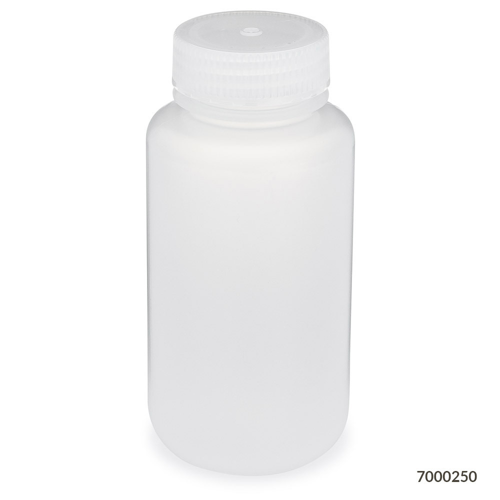 GLOBE SCIENTIFIC DIAMOND™ REALSEAL BOTTLES Diamond RealSeal™Bottle, Wide Mouth, Round, PP with PP Closure, 250mL, 12/bg