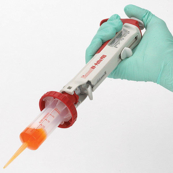 GLOBE SCIENTIFIC DIAMOND RV-PETTE™ PRO DISPENSER SYRINGE TIPS Diamond RV-Pette PRO, Repeat Volume Pipettor with Two Tips and Gray 25mL Adapter (Uses RV-Pette PRO Dispenser Tips)