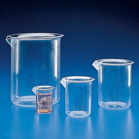 GLOBE SCIENTIFIC BEAKERS Beaker, PMP (TPX), Printed Graduations, 25mL, 20/cs