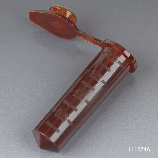 GLOBE SCIENTIFIC GENERAL PURPOSE CENTRIFUGE TUBES & CAPS Graduated Microcentrifuge Tubes, w/Attached Snap Cap, 2.0ml Polypropylene (PP), Amber, 500/bg