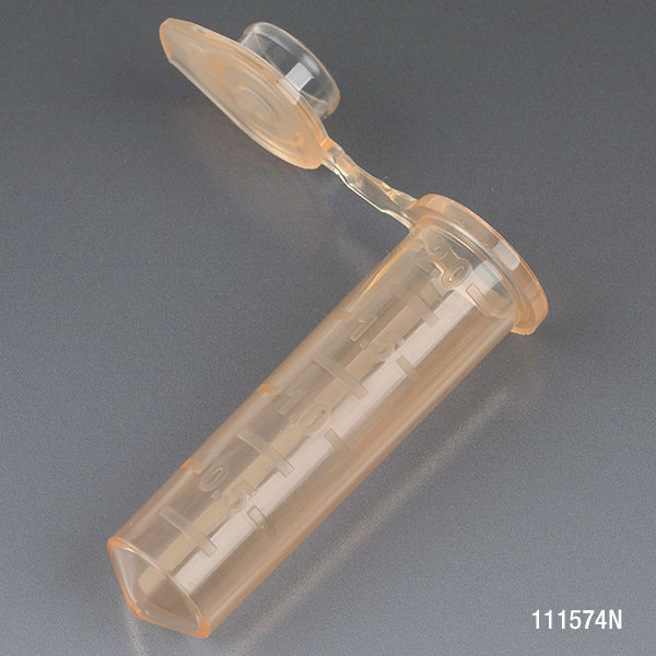 GLOBE SCIENTIFIC GENERAL PURPOSE CENTRIFUGE TUBES & CAPS Graduated Microcentrifuge Tubes, w/Attached Snap Cap, 2.0ml Polypropylene (PP), Amber, 500/bg