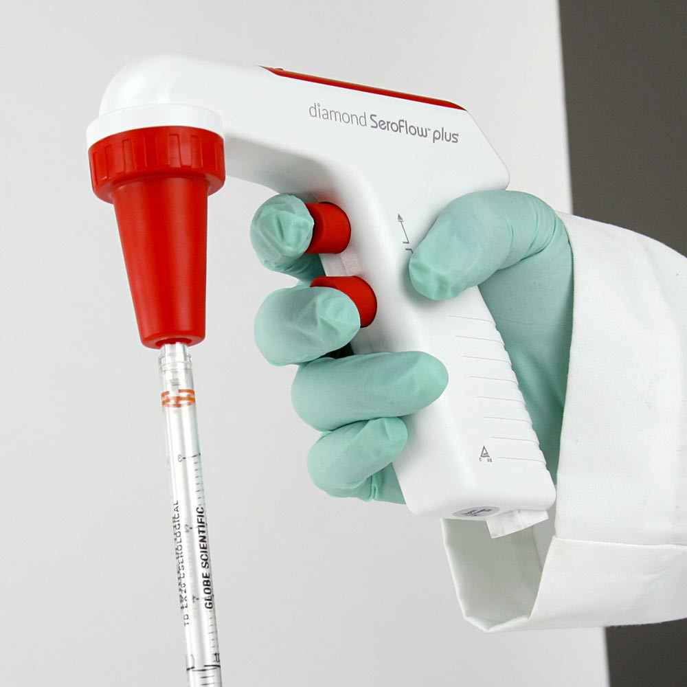 GLOBE SCIENTIFIC DIAMONDSEROLOGIC™ PIPETTE CONTROLLER Pipette Controller, Motorized, Serological, Diamond SeroFlow Plus, Rechargeable, 120v 60Hz, with US Plug