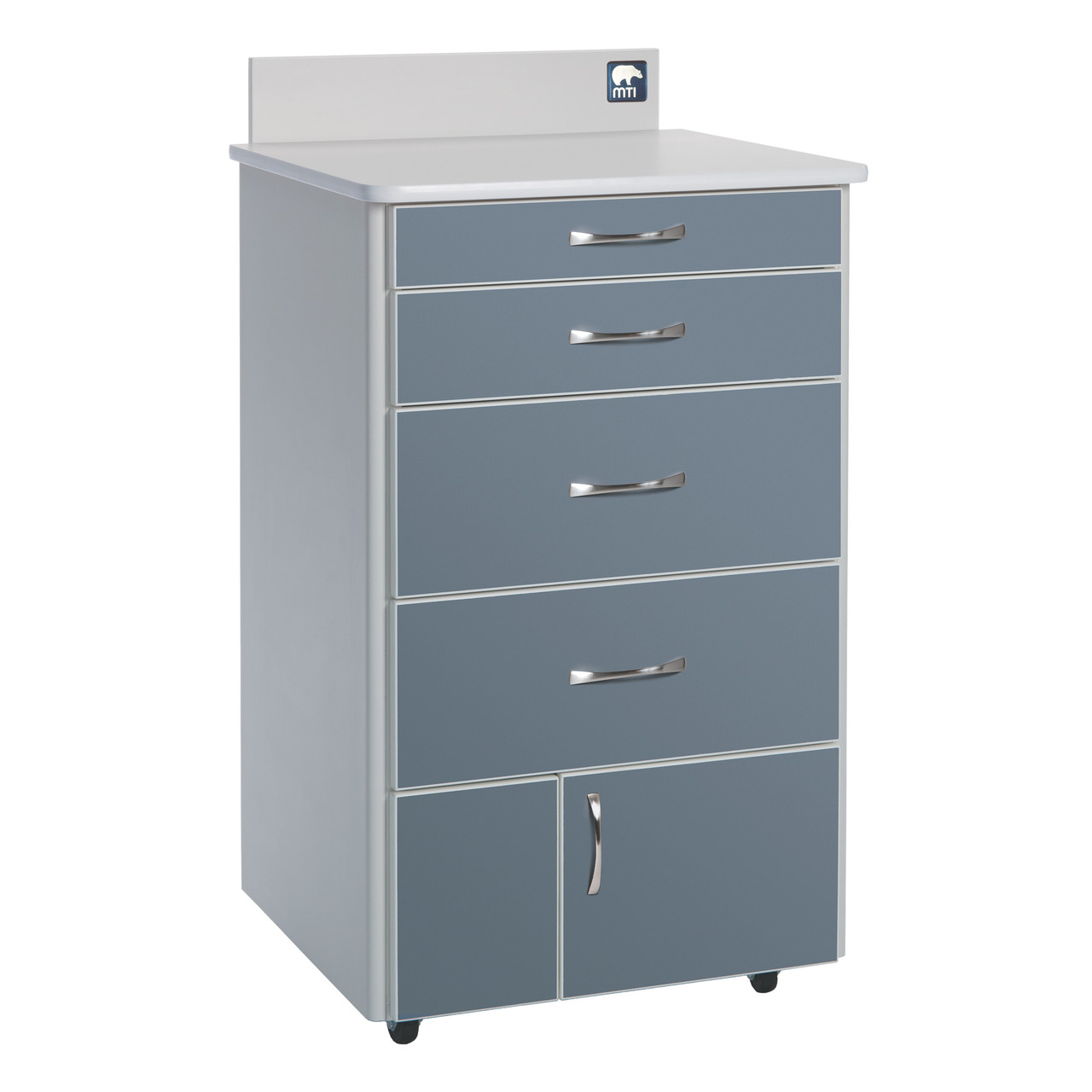 MTI MOBILE CABINET MTC-BSG Mobile Cabinet, 4-Drawer, 2 Door with Locks, RH, Laminate-Xanadu, Trim-Xanadu ( ONLY) (Continetal US & Canada)