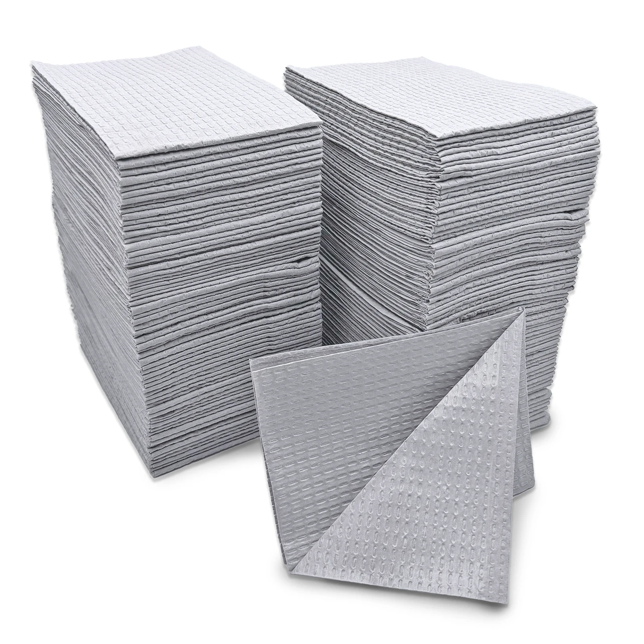 TIDI 2-PLY TISSUE/POLY TOWEL & BIB - Towel, 2-Ply Tissue & Poly, Gray, 13" x 18", 500/cs