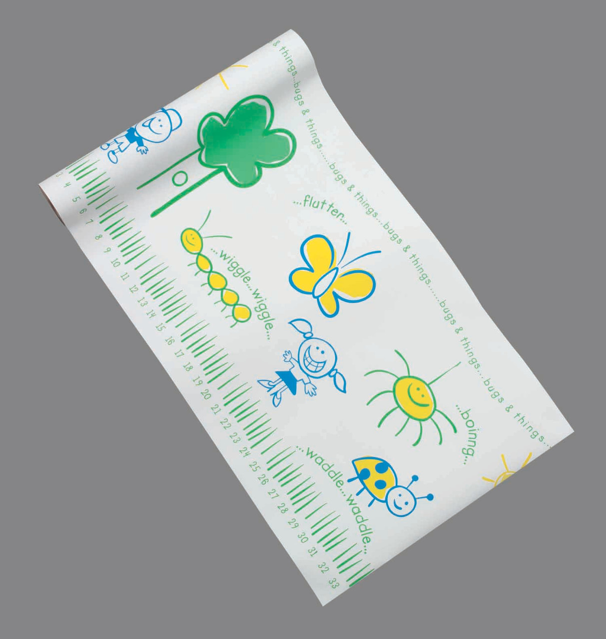 TIDI CREPE EXAM TABLE BARRIER - Exam Table Paper, 18" x 125 ft, Pediatric Print, Bugs & Things, Crepe, Latex Free (LF), 6/cs
