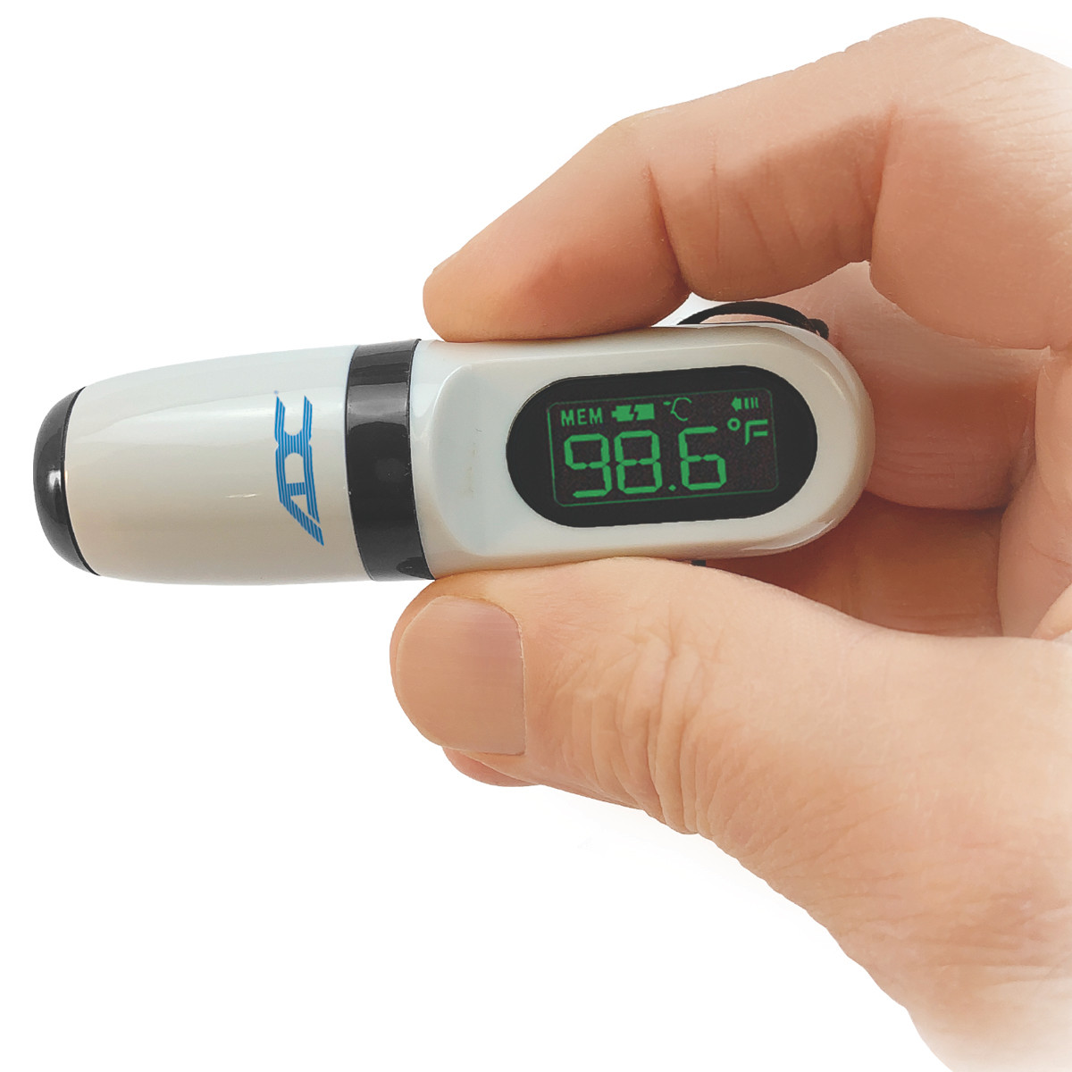 ADC ADTEMP™ NON-CONTACT DIGITAL THERMOMETERS Mini Non-Contact Forehead Thermometer with Retractable Lanyard (US Only) THERMOMETER NON-CONTACT MINIADTEMP W/LANYARD