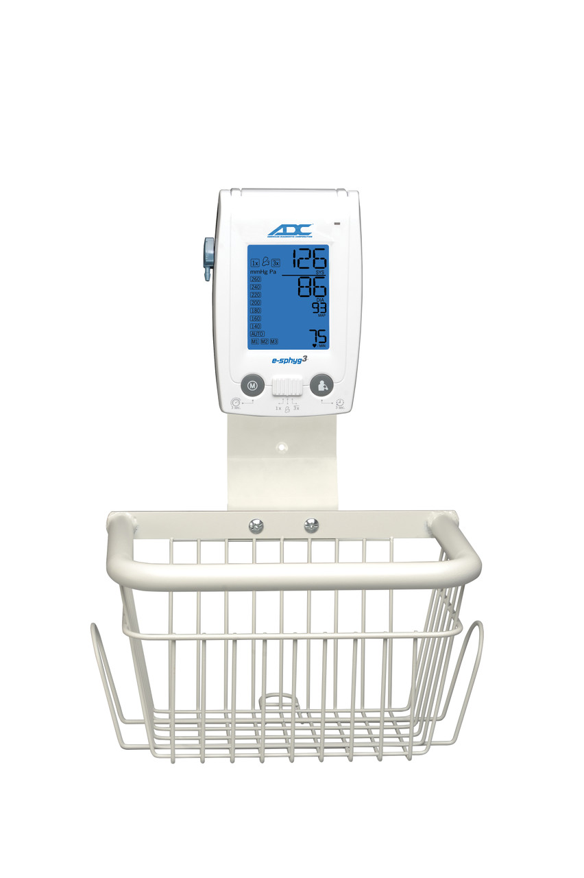 ADC E-SPHYG3 DIGITAL ANEROID SPHYGMOMANOMETER Wall Mount with Basket MOUNT WALL W/BASKETESPHYG-3