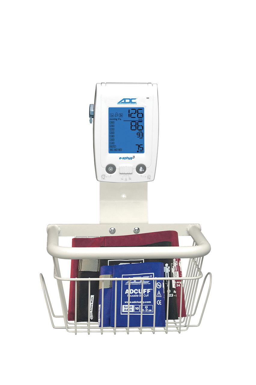 ADC E-SPHYG3 DIGITAL ANEROID SPHYGMOMANOMETER Wall Mount with Basket MOUNT WALL W/BASKETESPHYG-3