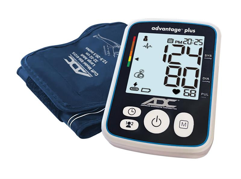 ADC ADVANTAGE™ BP MONITORS Advantage™ Plus 6121, Automatic Upper-Arm Digital BP Monitor, Adult, Navy, Large (32 - 52 cm) BP MONITOR DIGITAL ADVANTAGEPLUS LRG ADULT NAVY LF