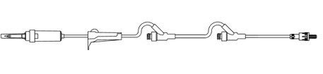 AMSINO AMSAFE® IV ADMINISTRATION SETSIV Admin Set, 10 Drops Per mL, 105" Length, 21 mL Priming Volume, Non-Vented, Roller Clamp, 2 AMSafe Needle-Free Y Sites, Rotating Male Luer Lock, Tyvek Form Fill Seal Package, 50/cs