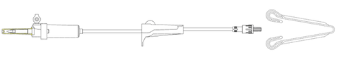 AMSINO AMSAFE® IV ADMINISTRATION SETSIV Secondary Piggyback IV Set,  20 Drops Per mL, 40" Length, 10 mL Priming Volume, Vented/Non-Vented, Roller Clamp, Rotating Male Luer Lock, Hanger, PE Poly Pouch, 50/cs
