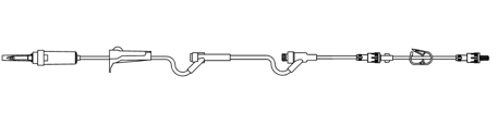 AMSINO AMSAFE® IV ADMINISTRATION SETSIV Admin Set, 15 Drops Per mL, 89" Length, 16 mL Priming Volume, Non-Vented, Roller Clamp, 1 Pre-Pierced Y Site,1 AMSafe Needle-Free Y Site with Pre-Attached Extension Set, Roberts Clamp, Rotating Male Luer Lock, 