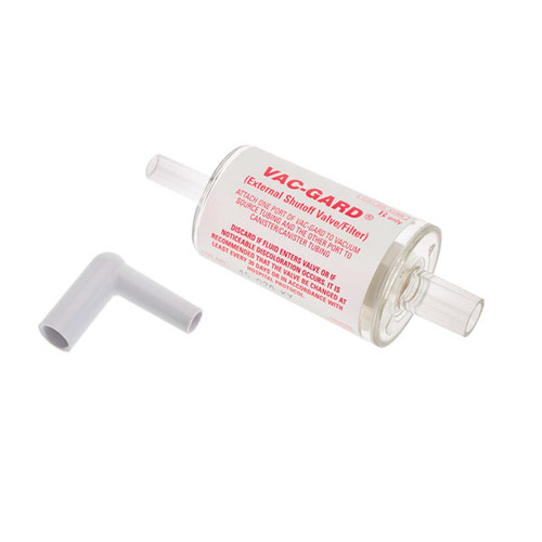 AMSINO EZE-VAC® DISPOSABLE CANISTERAccessories: External VAC-GARD® Shutoff Valve/ Filter, 0.3 micron Bacteria Eliminating,Polymeric, 10/bx