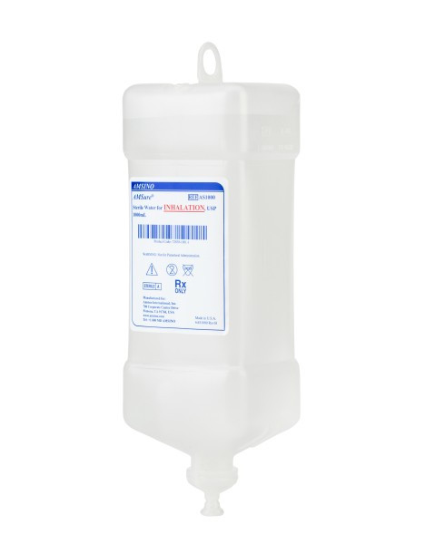 AMSINO AMSURE® STERILE WATERSterile Water for Inhalation, USP, 1000 ml, Hanging Spikeable Bottle, 12/cs