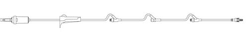 AMSINO AMSAFE® IV ADMINISTRATION SETSIV Set, Basic, 10 Drops Per mL, 83" Length, Non-Vented, Roller Clamp, (2) Sure-Lok® Needle-Free Y-Sites, Pre-Pierced Y-Site, Rotating Male Luer Lok, 50/cs 