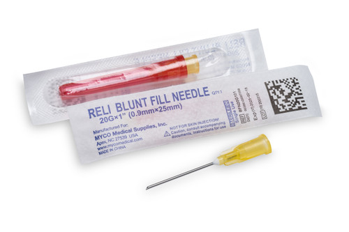 MYCO RELI® BLUNT FILL NEEDLES - Blunt Fill Needles with Filter, Sterile, Single-Use. PVC-Free, 18G x 1.5", 100/bx, 50 bx/cs (US Only)