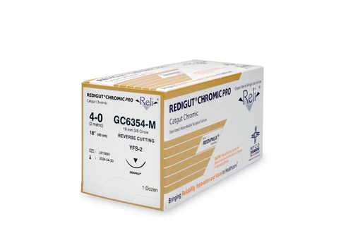 MYCO RELI® PRO SUTURE - Suture, 4-0, Redigut, Chromic, Natural, 18", YFS-2, 12/bx (US Only)
