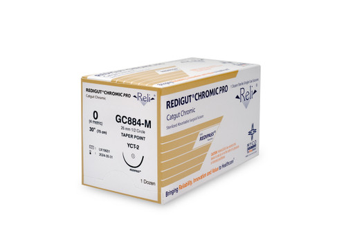 MYCO RELI® PRO SUTURE - Suture, 0, Redigut, Chromic, Natural, 30", YCT-2, 12/bx (US Only)