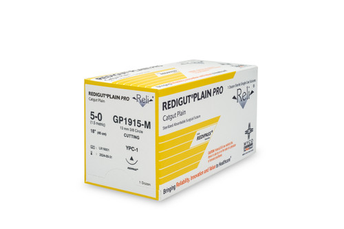 MYCO RELI® PRO SUTURE - Suture, 5-0, Redigut, Plain, Natural, 18", YPC-1, 12/bx (US Only)