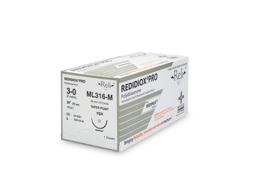 MYCO RELI® PRO SUTURE - Suture, 3-0, Redidiox, Violet, Monofilament, 30", YSH, 12/bx (US Only)