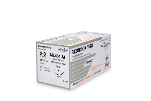 MYCO RELI® PRO SUTURE - Suture, 2-0, Redidiox, Violet, Monofilament, 30", YFS-1, 12/bx (US Only)