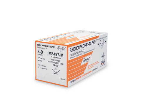 MYCO RELI® PRO SUTURE - Suture, 3-0, Redicaprone, Undyed, Monofilament, 18", YPS-2, 12/bx (US Only)
