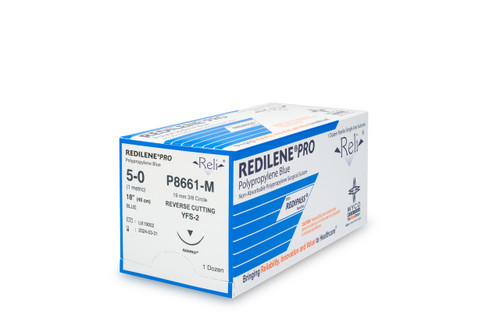MYCO RELI® PRO SUTURE - Suture, 5-0, Redilene, Blue, Monofilament, 18", YFS-2, 12/bx (US Only)