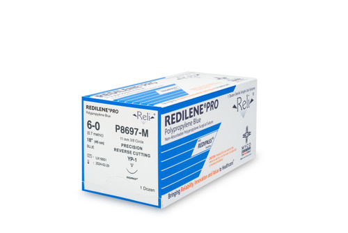 MYCO RELI® PRO SUTURE - Suture, 6-0, Redilene, Blue, Monofilament, 18", YP-1, 12/bx (US Only)