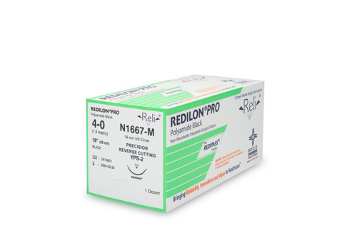 MYCO RELI® PRO SUTURE - Suture, 4-0, Redilon, Black, Monofilament, 18", YPS-2, 12/bx (US Only)