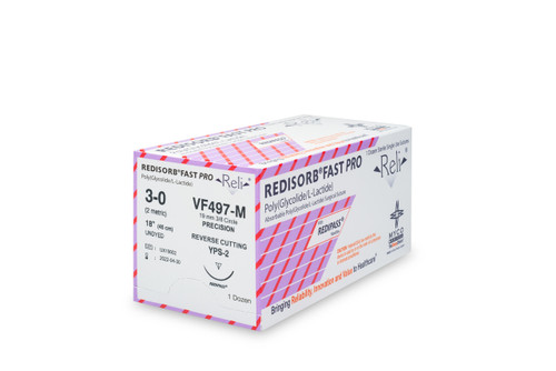 MYCO RELI® PRO SUTURE - Suture, 3-0, Redisorb, Fast, Undyed, Braided, 18", YPS-2, 12/bx (US Only)
