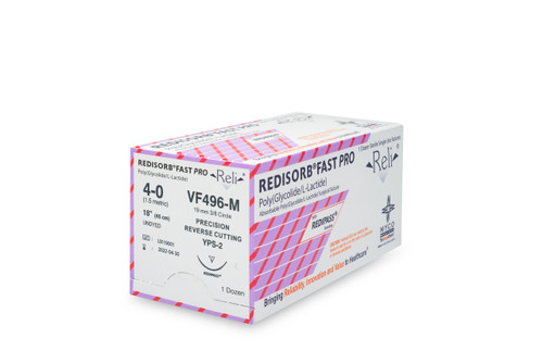 MYCO RELI® PRO SUTURE - Suture, 4-0, Redisorb, Fast, Undyed, Braided, 18", YPS-2, 12/bx (US Only)