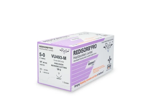 MYCO RELI® PRO SUTURE - Suture, 5-0, Redisorb, Undyed, Braided, 18", YP-3, 12/bx (US Only)