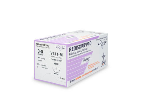MYCO RELI® PRO SUTURE - Suture, 3-0, Redisorb, Violet, Braided, 30", YSH-1, 12/bx (US Only)