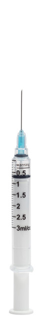MYCO RELI® WEALY® SAFETY SYRINGES - Safety Syringe with Needle, 3 mL, 23G x 1.5", Sterile, Deep Blue, 100/bx (Rx) (HAZMAT Fees Apply, cannot ship via Air or to AK, GU, HI, MP, PR, VI) (Available for Sale in US & Canada)