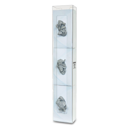 MARKETLAB BOWMAN VERTICAL GLOVE DISPENSERS - Glove Box Dispenser, Triple, Space Saver, Holds Three Boxes of Gloves (End-to-End), Two-Way Keyholes For Vertical or Horizontal Wall Mounting, Clear PETG Plastic, 5½"W x 30 1/8"H x 3 15/16"D (Made in USA)