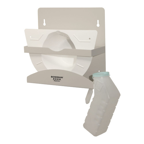 MARKETLAB BOWMAN BEDPAN DISPENSER - Bedpan/ Urinal Dispenser, Holds Standard Size Bedpans, Urinals & Specimen Collection Containers, Keyholes For Wall Mounting, Quartz Powder Coated Aluminum, 12 5/16"W x 12"H x 4 11/16"D (Made in USA)