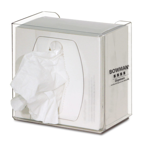 MARKETLAB BOWMAN SPECIALTY ITEMS - Task Wipe Dispenser, Small, Holds One Small Box of Task Wipes, Keyholes For Wall Mounting, Clear PETG Plastic