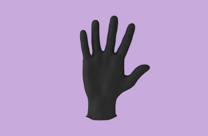 Glove, General Purpose, Nitrile, Poly Coated, Textured, Powder-Free (PF), Small, Black (SHARK)