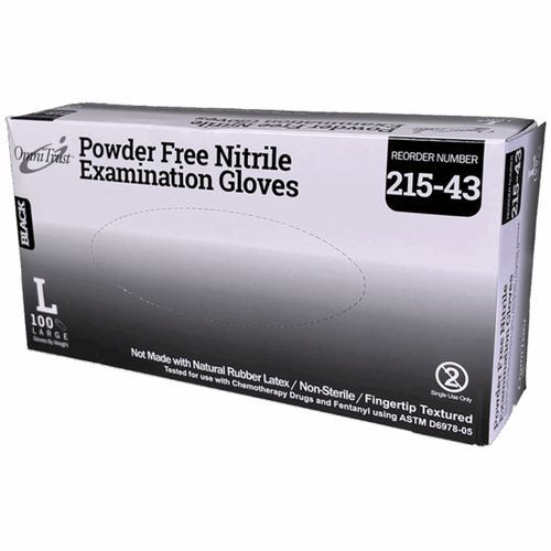 Exam Glove, Nitrile, 5.0g, Small, Power Free (PF), Black, 100/bx, 10bx/cs (See additional pricing for drop ship orders less than 1,000 cs)