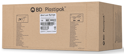 BD Syringe Only, 20mL, Eccentric Tip, 120/bx, 4 bx/cs (Continental US Only)