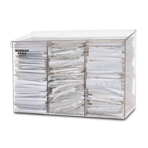 MARKETLAB BOWMAN BULK DISPENSER - Bulk Dispenser, Triple Top Dispensing, Clear PETG